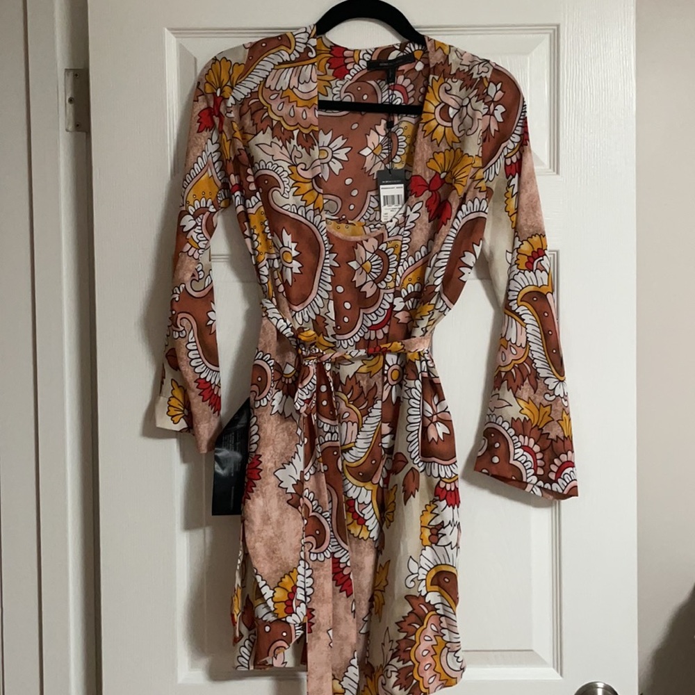 paisley wrap dress